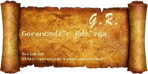 Gerencsér Rózsa névjegykártya